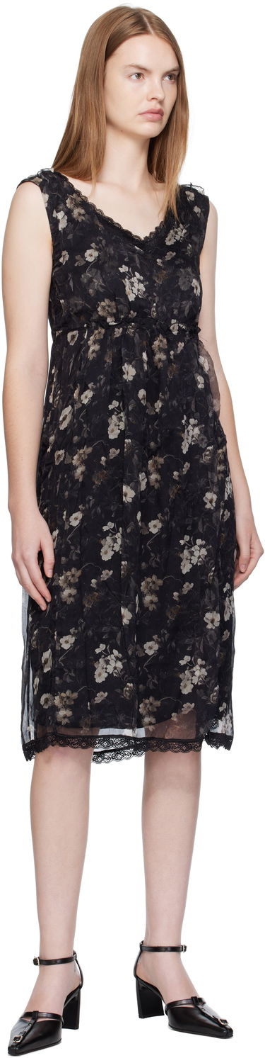 Kjole R13 R13 Sleeveless V-Neck Floral Midi Dress Sort | R13WR476-R589A, 3