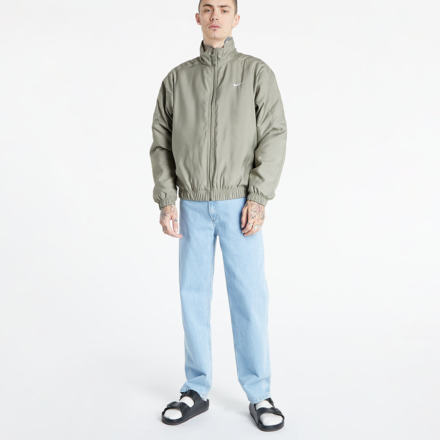 Bomberjakke Nike Lab Solo Swoosh Satin Bomber Jacket Grøn | DN1266-320, 1