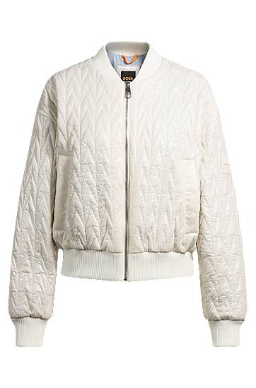 Bomberjakke BOSS BOSS Bomber Jacket with Chevron Quilting Hvid | 50531026, 0