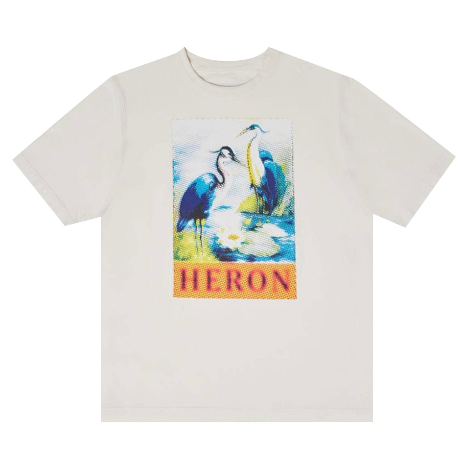 T-shirt HERON PRESTON Halftone Heron Short-Sleeve Tee Hvid | HMAA032F22JER0140146, 1
