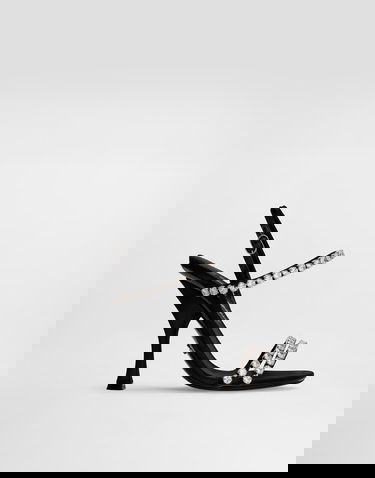 Sneakers og sko Dolce & Gabbana Dolce & Gabbana Rhinestone Chain Heeled Sandals Sort | CR1925AT3998S488, 0