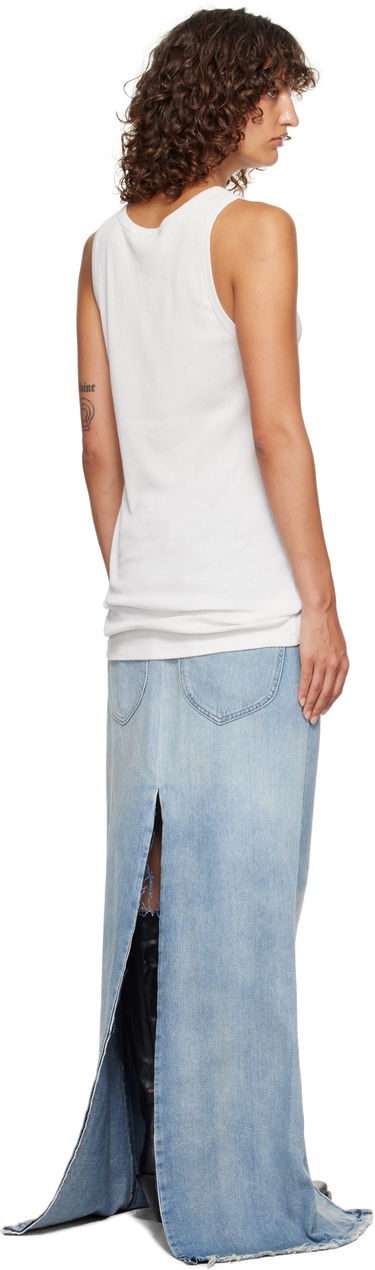 Tanktop Ann Demeulemeester Ann Demeulemeester Seva Ribbed Tank Top Hvid | 2520-W-JTO20-FA659-003, 2