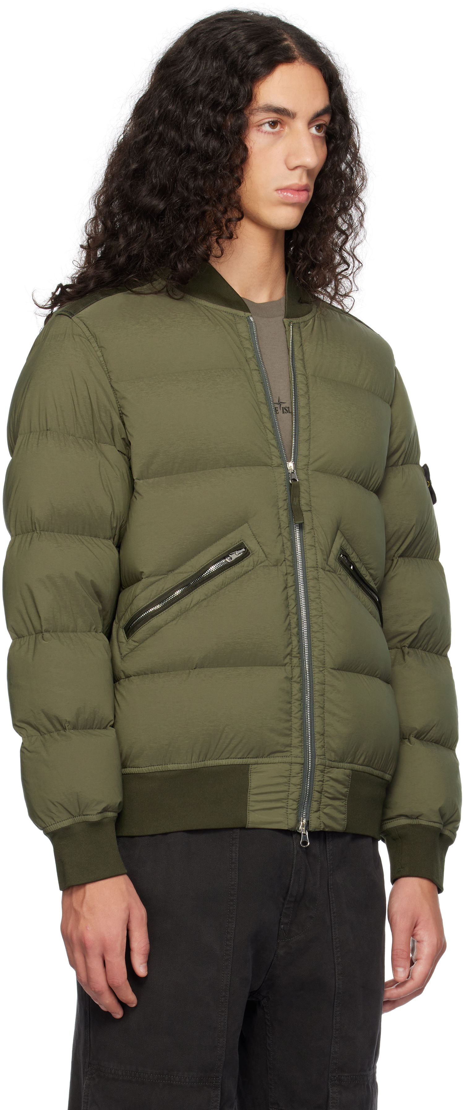 Bomberjakke Stone Island Stone Island Quilted Down Bomber Jacket Grøn | 811540228, 1