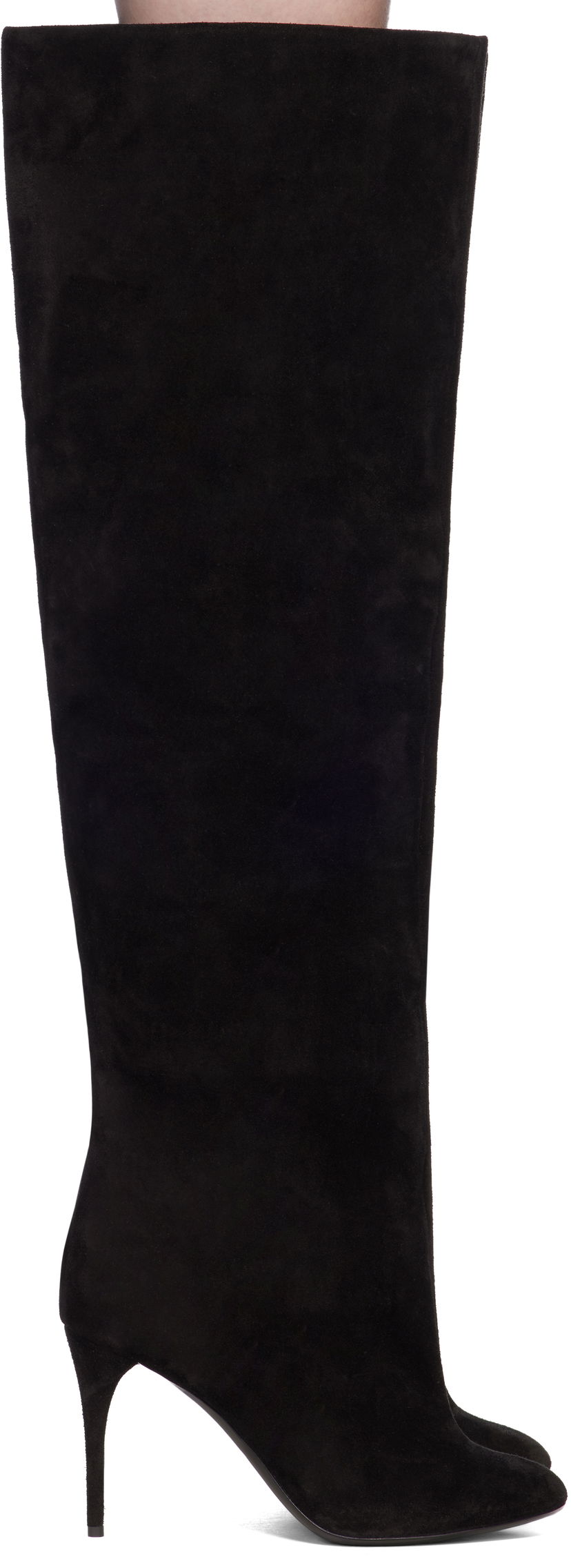 Skopleje Alaïa ALAÏA Suede Knee-High Boots Sort | AA3O056CK177