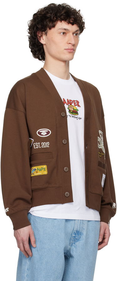 Sweater AAPE by A Bathing Ape AAPE by A Bathing Ape Main Cardigan Brun | AAPSWMC324XXNBWX, 1
