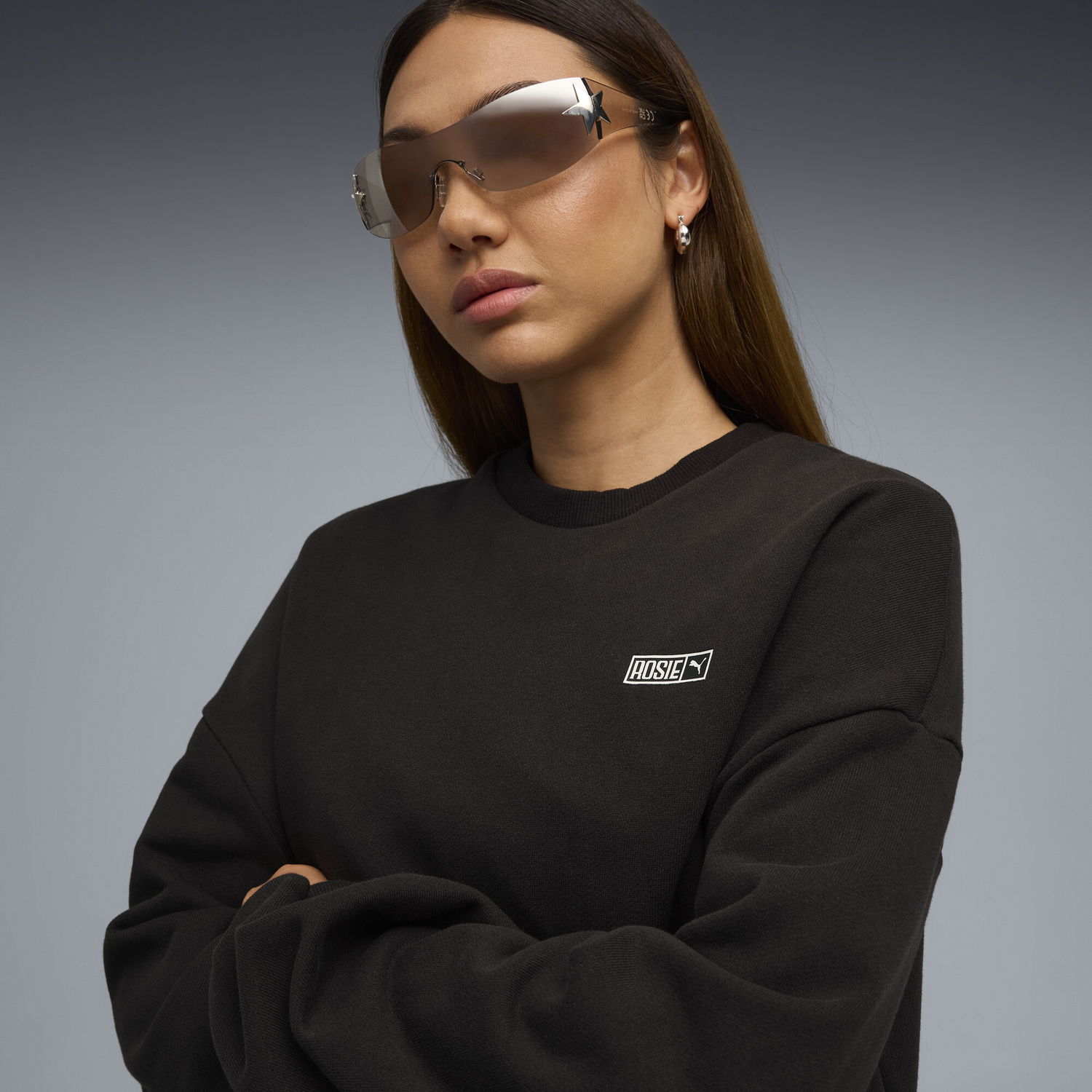 Sweatshirt Puma PUMA x ROSÉ Oversized Sweatshirt Sort | 633803_01, 1