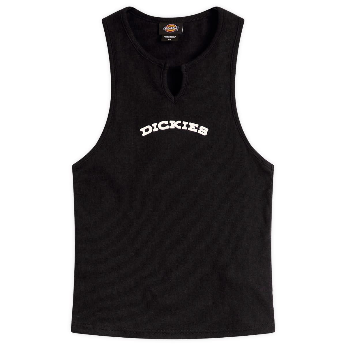Tanktop Dickies Women's V-Neck Logo Vest Sort | DK0A8677BLK1, 1