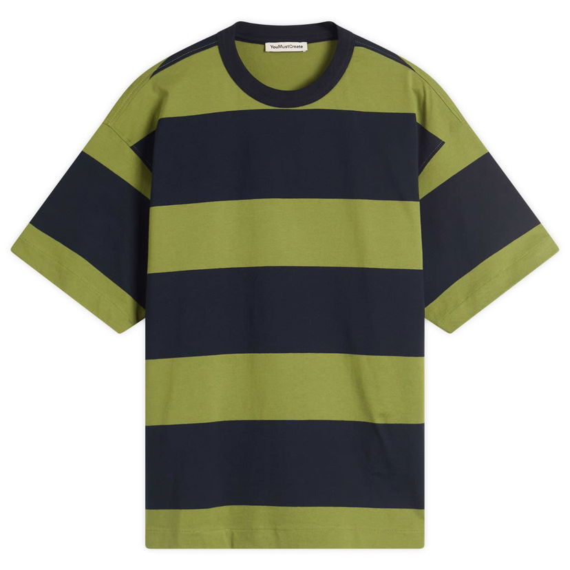 T-shirt YMC YMC Triple Stripe T-Shirt, Size Large Grøn | P6YMD-40