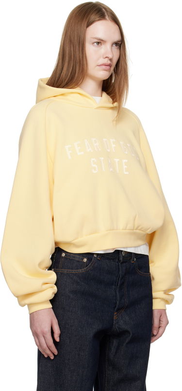 Sweatshirt Fear of God Fear of God ESSENTIALS Cropped Fleece Raglan Hoodie Gul | 192SP257828FW, 1