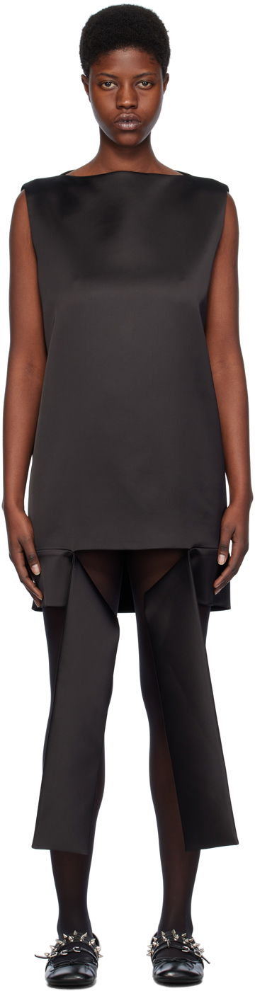 Kjole We11done We11done Satin Sleeveless Minidress with Origami Straps Sort | WD-OP0-24-174-U-BK, 0