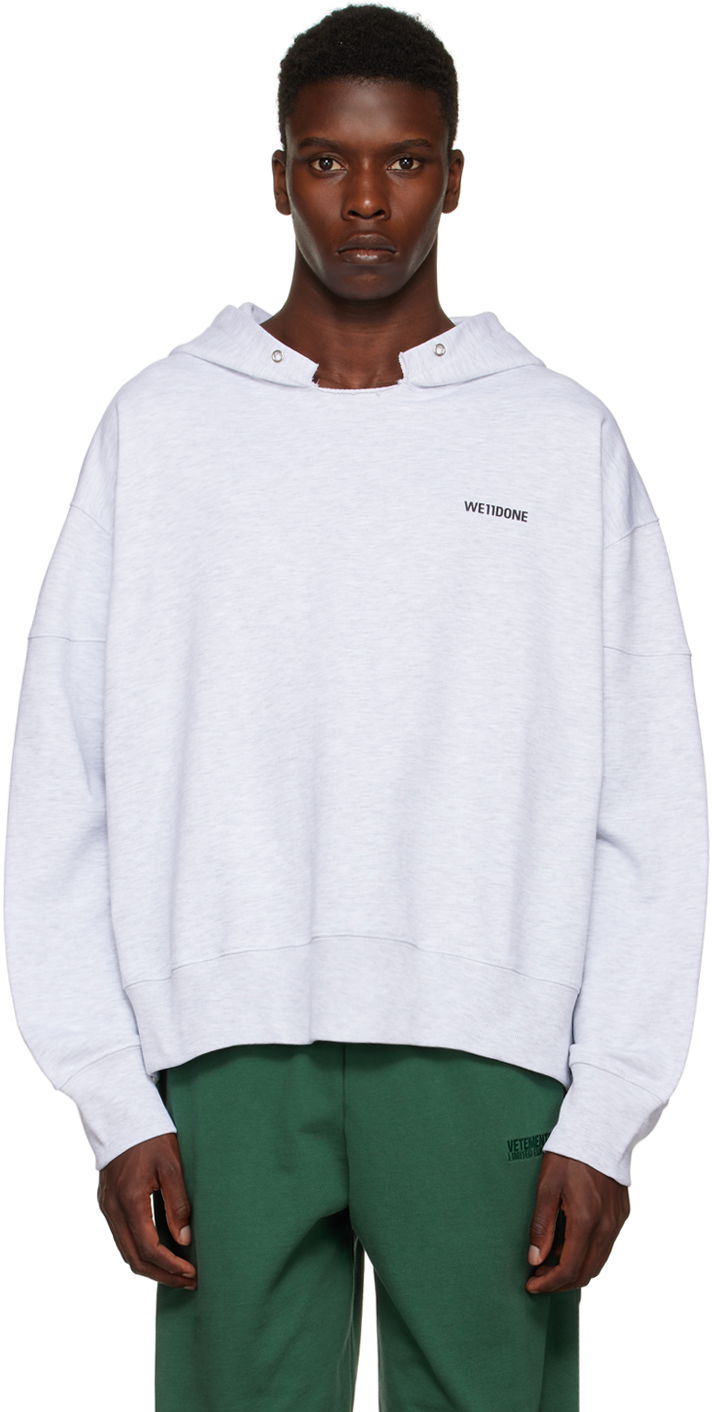 Sweatshirt We11done We11done Raw Edge Hoodie Grå | WD-TH3-22-867-U-GY