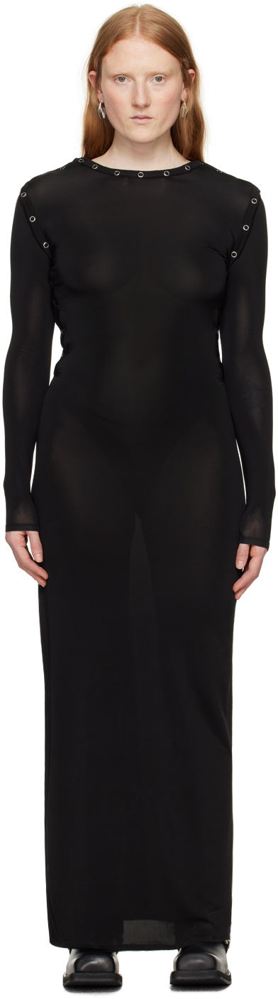 Kjole Y/PROJECT Black Snap Off Maxi Dress Sort | 104DR003