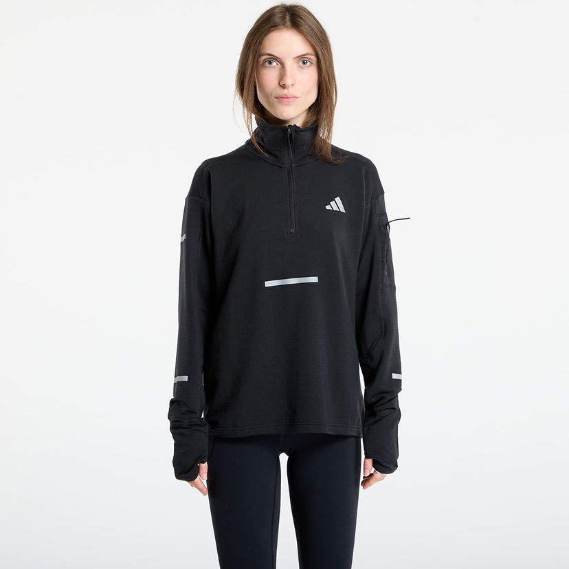 Sweatshirt adidas Performance Adi365 Running Climawarm+ Half-Zip Sweatshirt Sort | JP3842