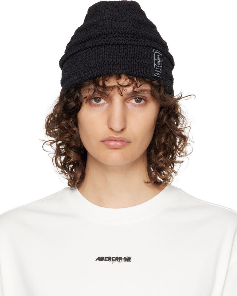 Beanie ADER ERROR Montblanc Black Knitted Beanie Sort | BMADSSHW0503BK