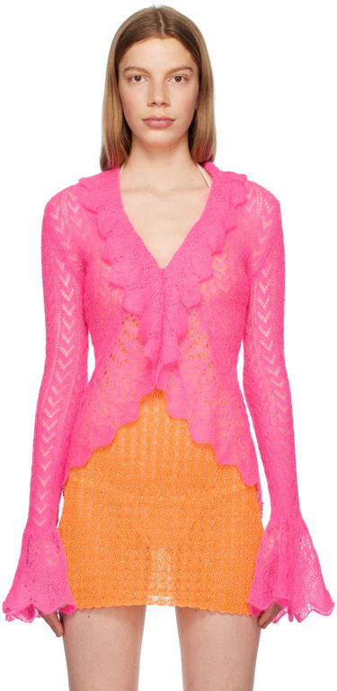 Sweater ERL Pink Ruffled Cardigan Lyserød | ERL06N103, 0