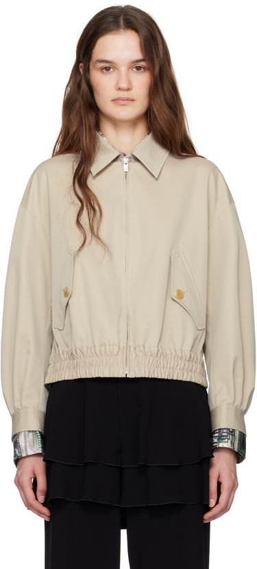 Jakke UNDERCOVER UNDERCOVER  Cropped Elastic Waistband Jacket Beige | UP1E1203-1, 0