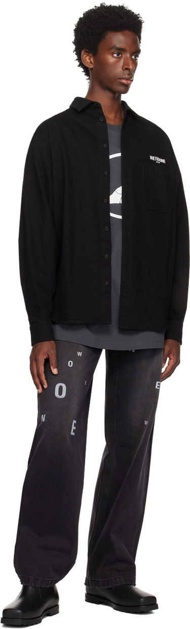 Skjorte We11done Printed Denim Shirt Sort | WD-SH3-22-191-U-BK, 3
