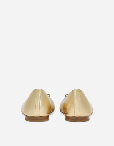 Sneakers og sko Dolce & Gabbana Dolce & Gabbana Foiled Nappa Leather Ballet Flats Metalisk | D11141AJ13387601, 3