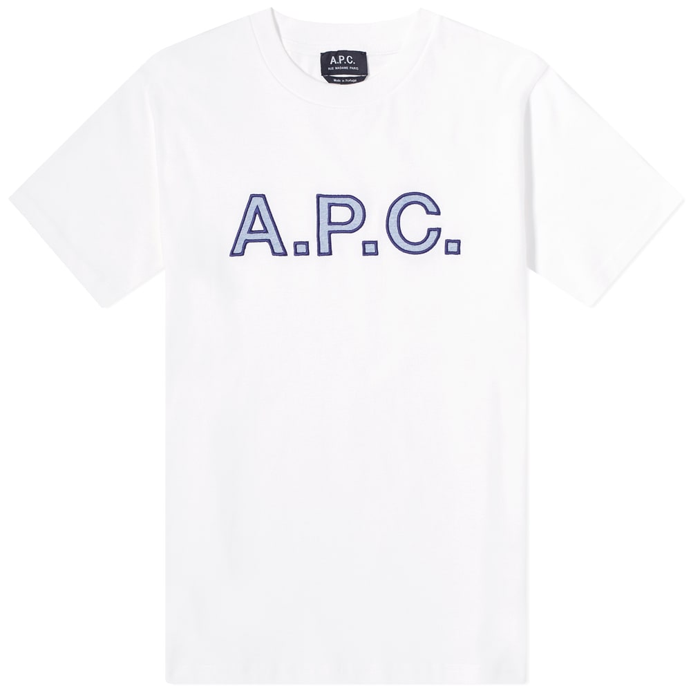 T-shirt A.P.C. Romain Embroidered Logo Tee Hvid | COESQ-H26052-AAC, 0