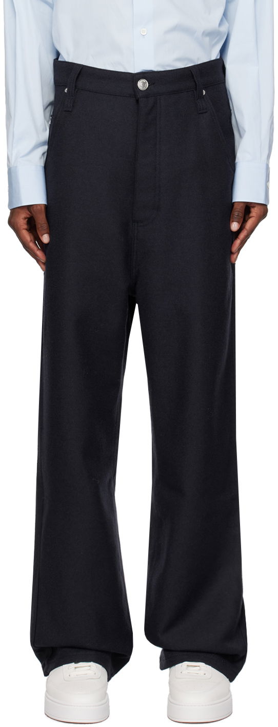 Bukser AMI Baggy Fit Trousers Mørkeblå | UTR102.WV0018, 0