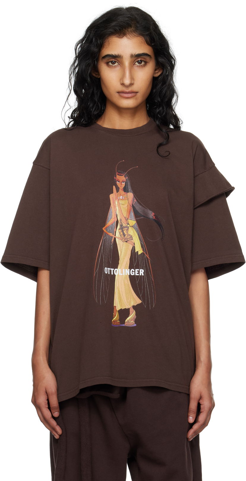 T-shirt Ottolinger Ottolinger Deconstructed Boxy T-Shirt Brun | 115-102415-05