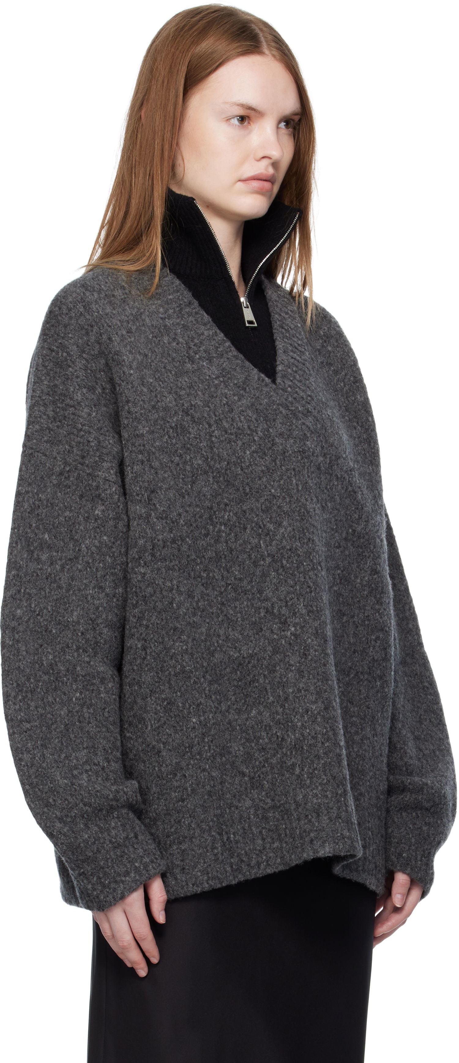Sweater Nanushka Nanushka Kylen Half-Zip Sweater Grå | NU25PFSW17197, 1