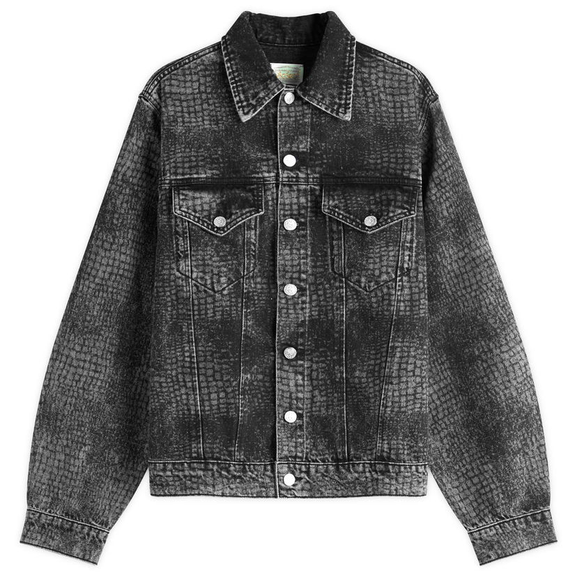 Jakke Aries Aries Lasered Croc Trucker Jacket, Size Large Sort | AR70101-BLK