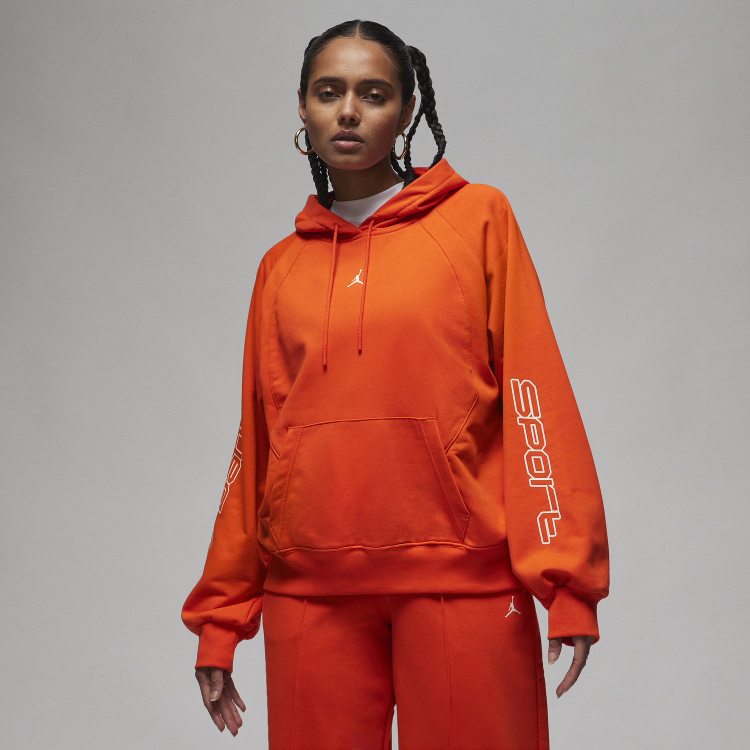 Sweatshirt Jordan Sport Graphic Fleece Hoodie Orange | FD7373-633, 1