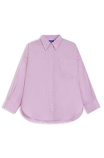 Skjorte BOSS Oversized Cotton Poplin Blouse Lyserød | 50542970, 0