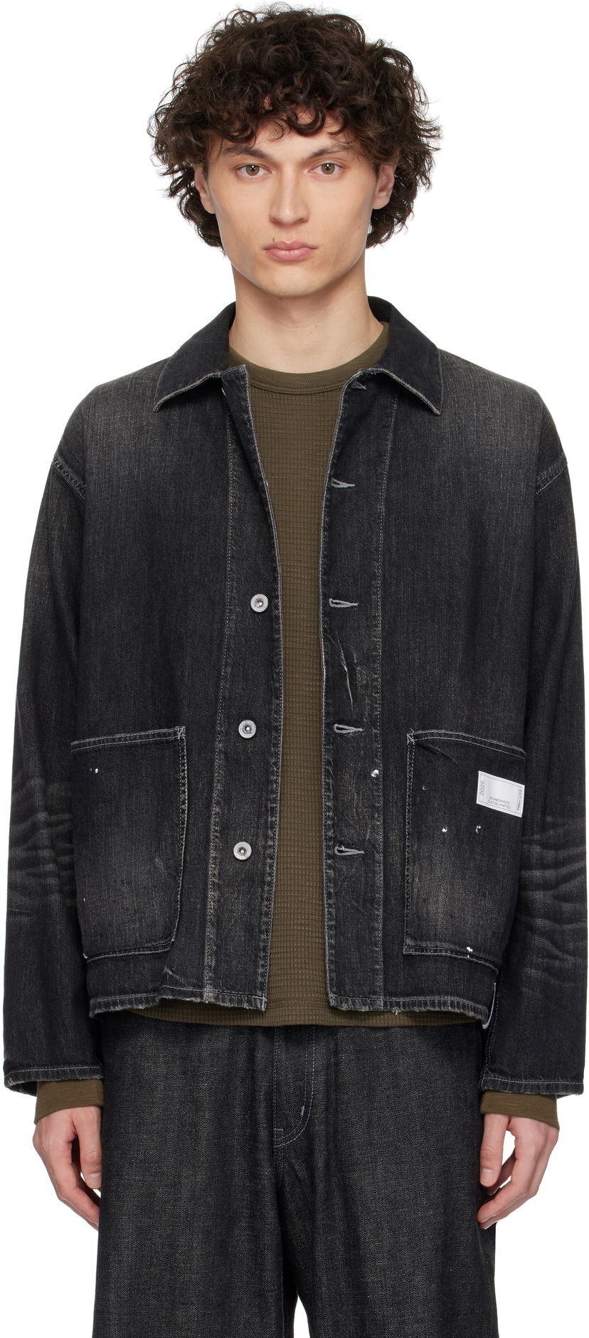 Jakke Neighborhood Neighborhood Washed Denim Coverall Jacket Sort | 251SPNH-JKM02