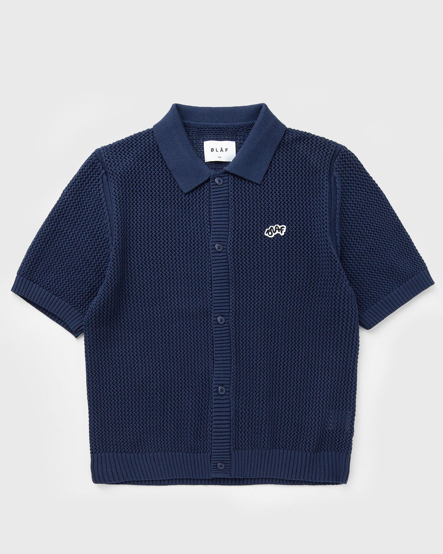 Polo skjorte ØLÅF Knitted Polo Shirt Mørkeblå | M210701-NAVY, 1