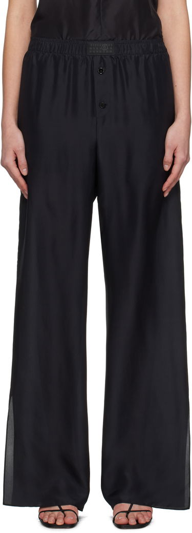 Bukser Maison Margiela MM6 Maison Margiela Light Silk Pyjama Pants Sort | S52KA0529 M35244, 0