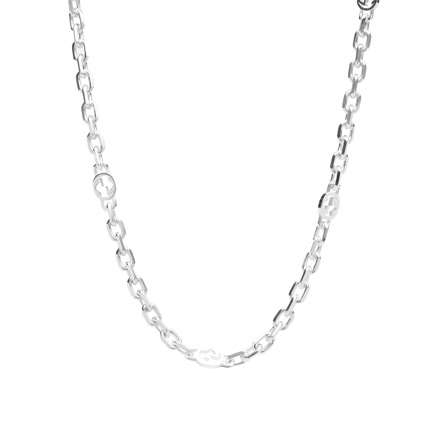 Halskæde Gucci Interlocking G Chain Necklace Sterling Silver Metalisk | YBB759703001, 0