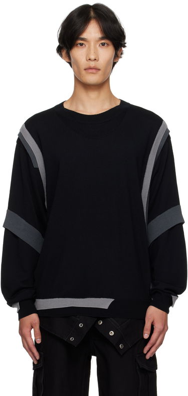 Sweater Andersson Bell Layered Crewneck Sweater Sort | atb1334m, 0
