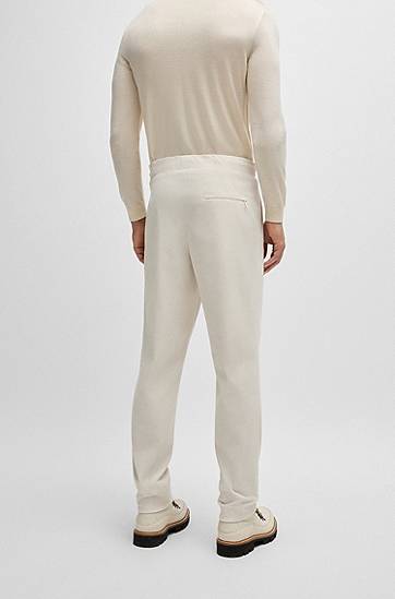 Bukser BOSS Tapered-Fit Performance Corduroy Trousers Hvid | 50530667, 1