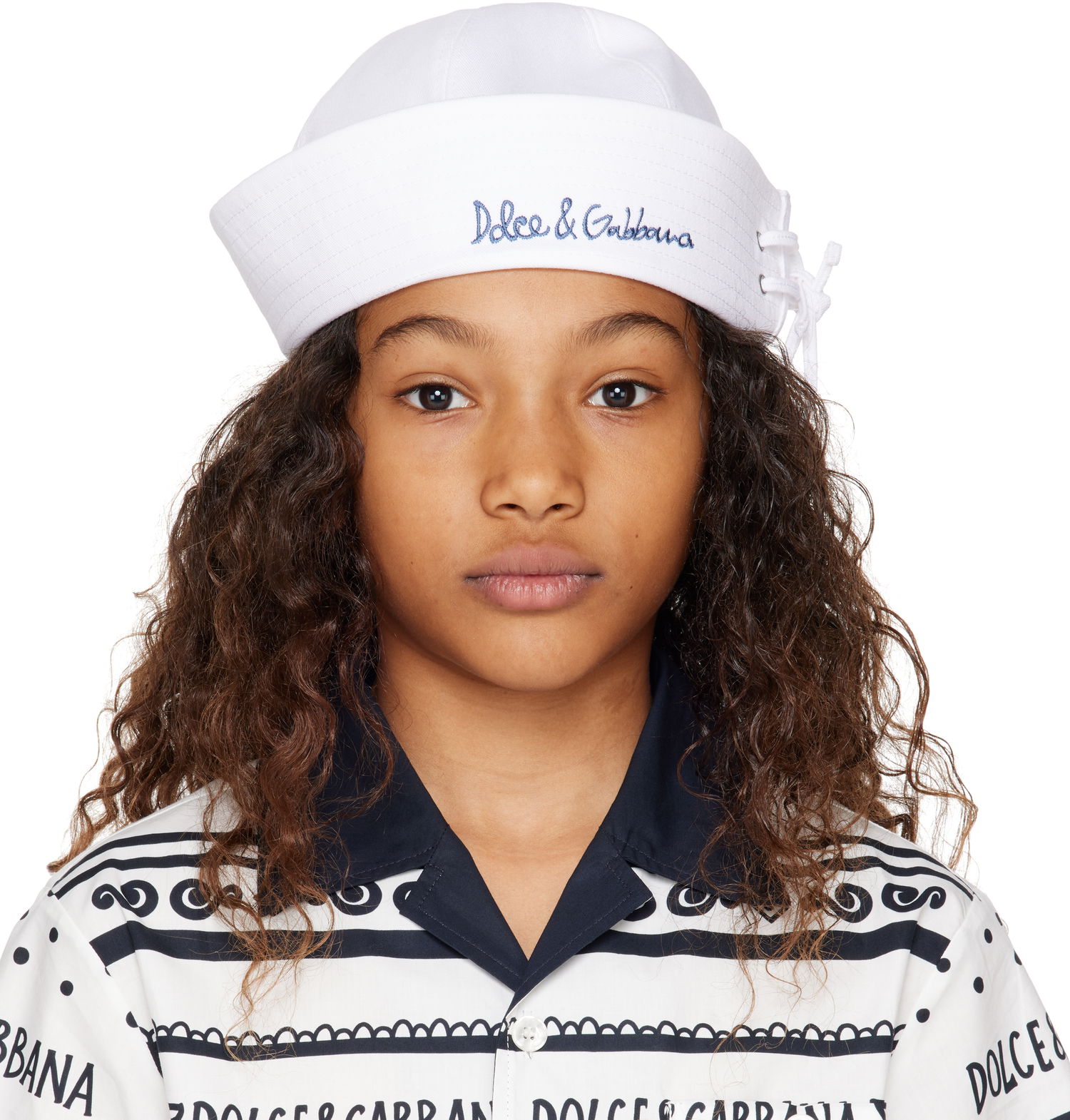 Hat Dolce & Gabbana Dolce&Gabbana Embroidered-Logo Sailor Hat Hvid | LB5H53 G7O3B, 0