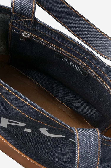 Rygsække og tasker A.P.C. Navy & Tan Small Axel Tote Sort | CODDP-M61568, 4
