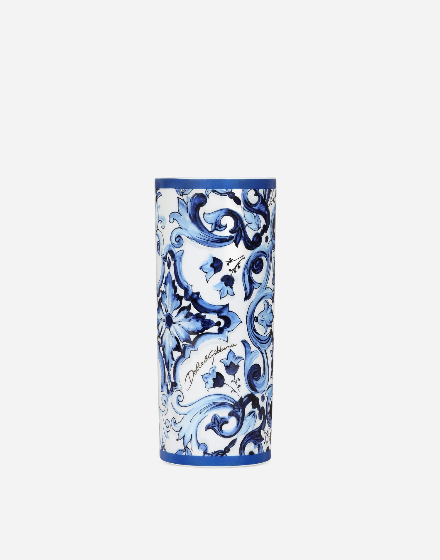 Home decor Dolce & Gabbana Dolce & Gabbana Cylindrical Porcelain Majolica-print Vase Flerfarvet | TCC196TCAMZUB011, 0
