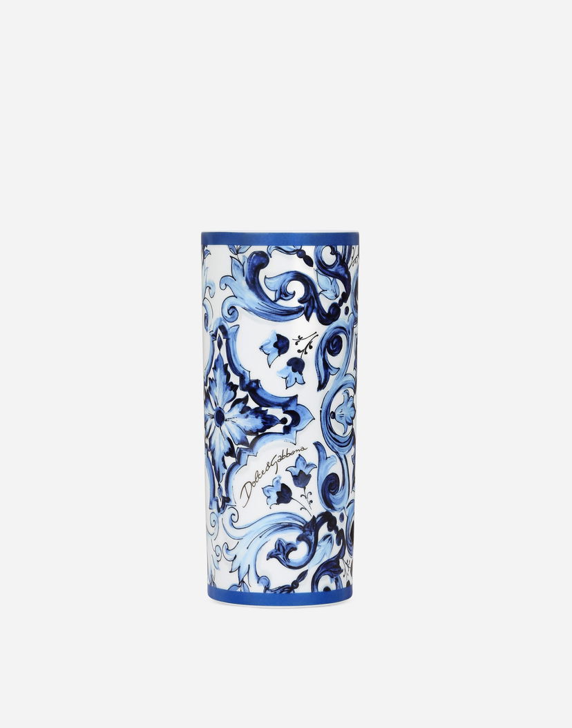 Home decor Dolce & Gabbana Dolce & Gabbana Cylindrical Porcelain Majolica-print Vase Flerfarvet | TCC196TCAMZUB011
