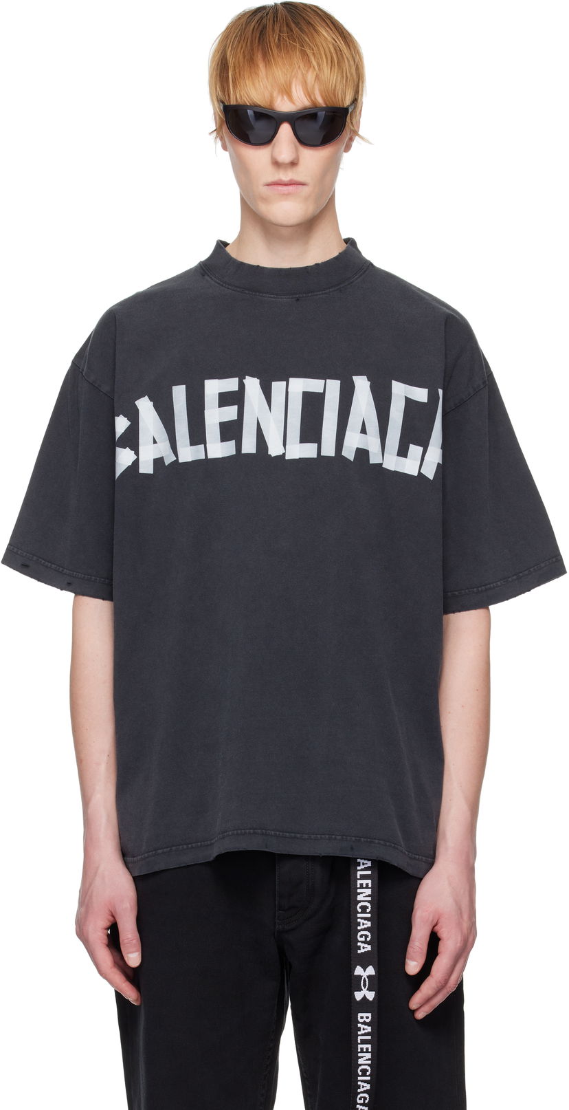 T-shirt Balenciaga Balenciaga Tape Type T-Shirt Sort | 764235TRVK1