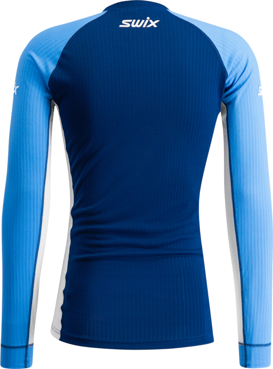 T-shirt SWIX Long-Sleeve Ribbed Crew Neck Shirt RaceX Classic Blå | 10115-23-72105, 1