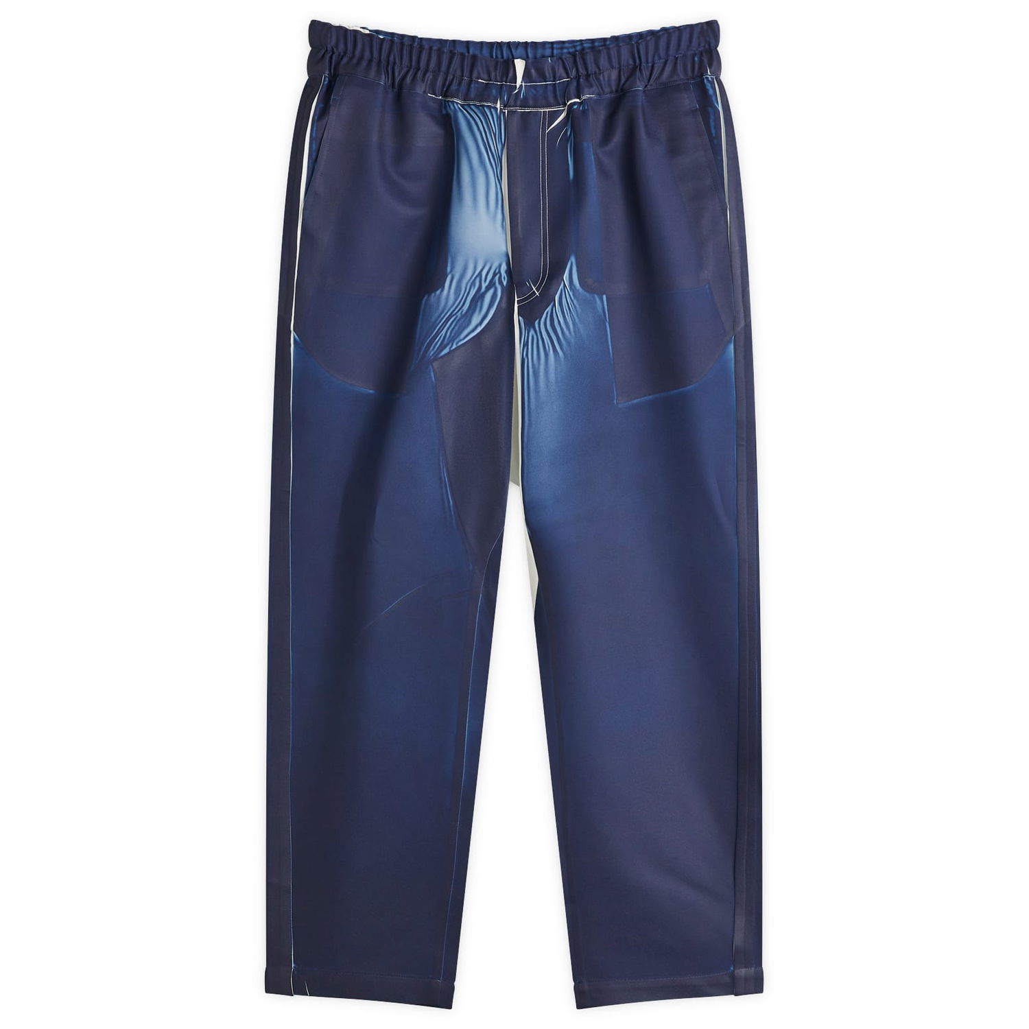 Bukser Comme des Garçons CDG SHIRT Garment Printed Twill Trousers Blå | FO-P504-051-1, 1
