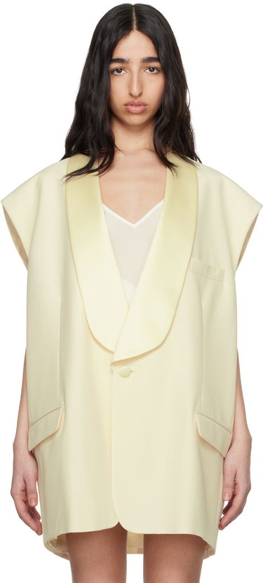 Vest Maison Margiela MM6 Maison Margiela Satin Lapel Vest Gul | S62FB0069 M35436, 0