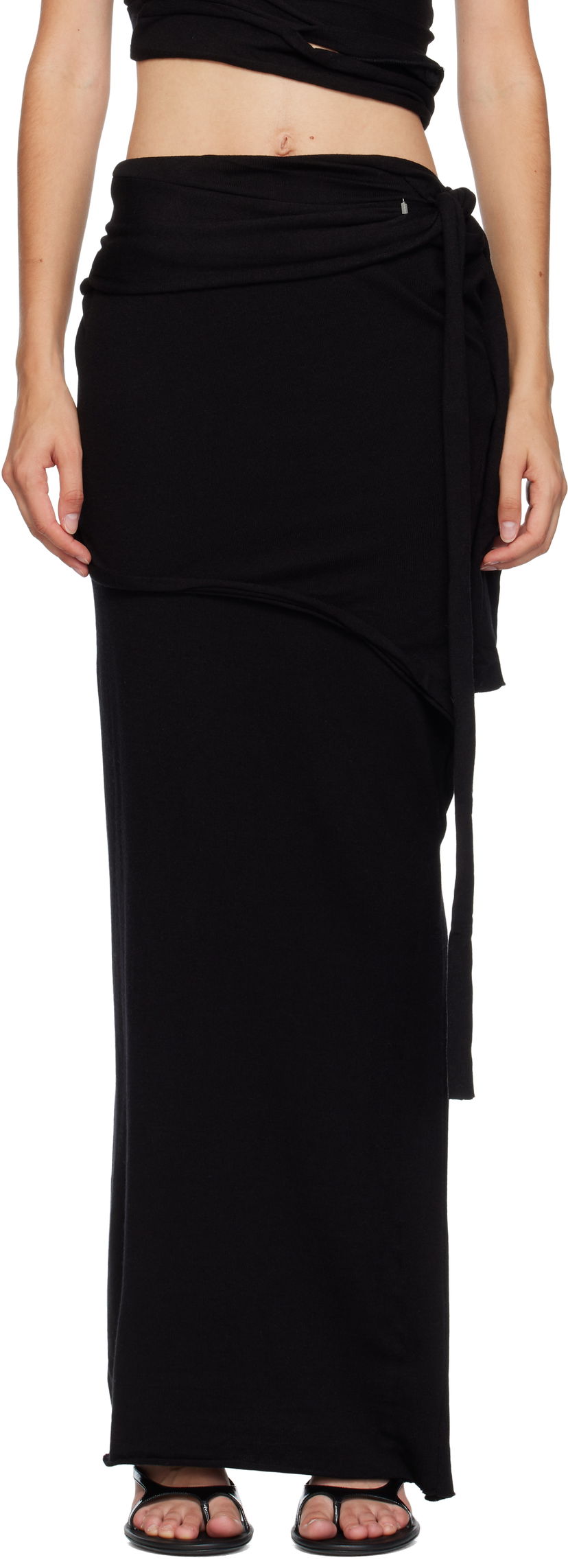 Nederdel Ottolinger Ottolinger Lounge Drape Maxi Skirt Sort | 107-302007-01