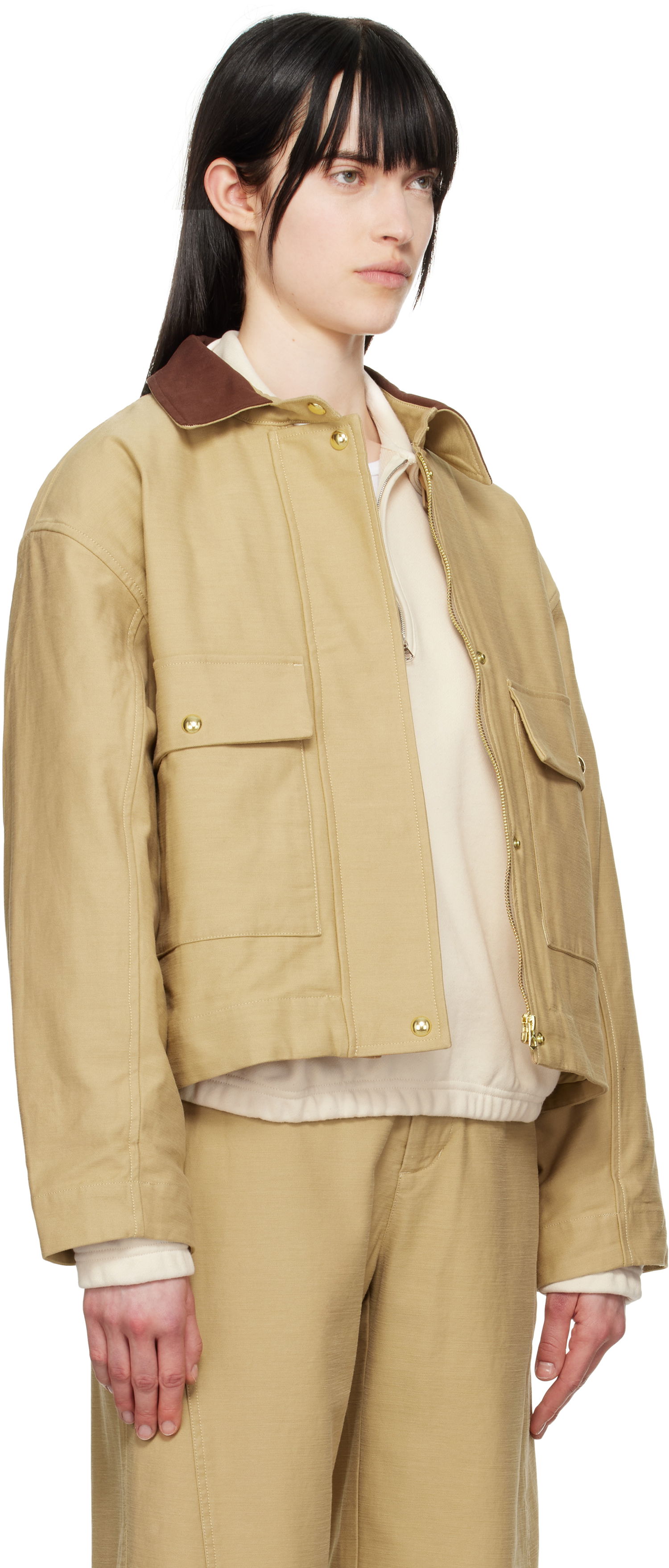 Jakke rag & bone Rag & Bone Nonie 2-in-1 Twill Jacket Beige | WAW25S20167516, 1
