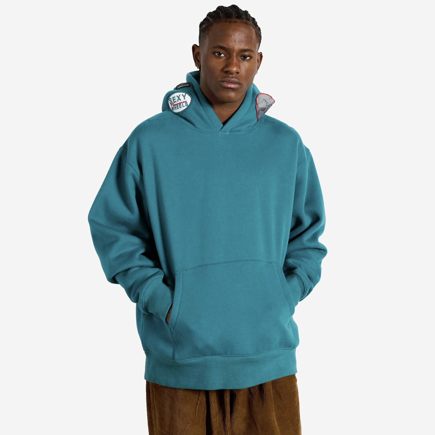 Sweatshirt Pleasures Worms Hoodie Turkis | P23F022-GREEN, 1