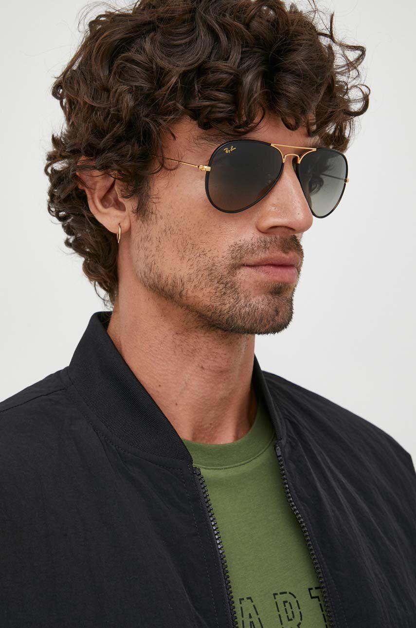Solbriller Ray-Ban Ray-Ban Aviator Full Color Sunglasses Sort | 0RB3025JM, 0