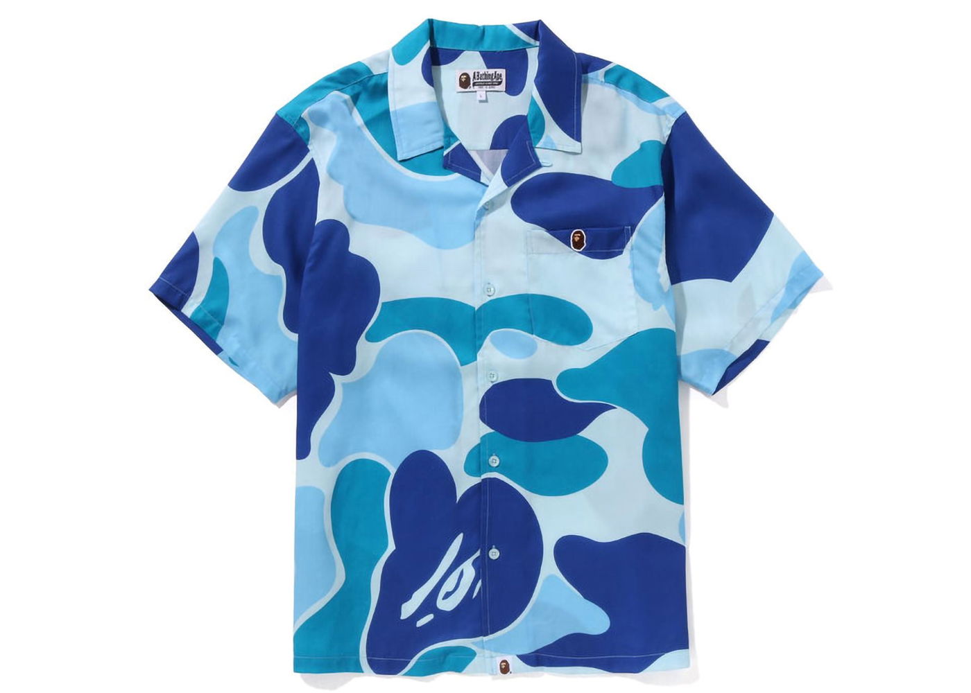 Skjorte BAPE ABC Camo Open Collar Shirt Blå | 1J20-132-002, 0