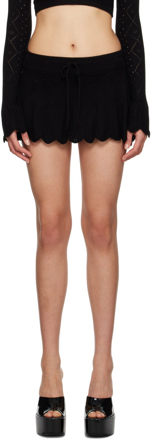 Nederdel GUIZIO Guizio Scalloped Miniskirt Sort | DGF22M603_BLK
