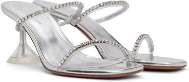 Tilbehør Amina Muaddi Amina Muaddi Gilda Glass Slipper 70 Heeled Sandals Metalisk | GILDA GLASS SLIPPER 70 PVC, 3